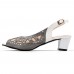 Rhinestone Fish Mouth Casual Square Heel Sandals