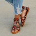 Graffiti Mixed Color Buckle Strap Zip Flat Beach Sandals