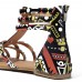 Graffiti Mixed Color Buckle Strap Zip Flat Beach Sandals