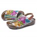 SOCOFY Hand Floral Hollow Hook Loop Genuine Leather Sandals