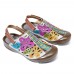 SOCOFY Hand Floral Hollow Hook Loop Genuine Leather Sandals