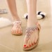 Crystal Bohemia Clip Toe Elastic Flat Sandals