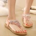 Crystal Bohemia Clip Toe Elastic Flat Sandals