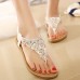 Crystal Bohemia Clip Toe Elastic Flat Sandals