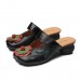 Hollow Out Casual Slip On Leather Wedge Sandals