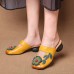 Hollow Out Casual Slip On Leather Wedge Sandals