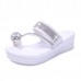 Women Casual Comfortable Slip On  Platform Toe Ring Flip Flop Sandals Beach Slipper Shoes