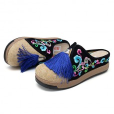 Women Fringe Flower Embroidery Comfortable Casual Sandals