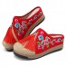 Women Fringe Flower Embroidery Comfortable Casual Sandals