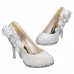 Glitter Flower Pump Wedding Party Crystal High Heels Women Shoes