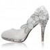 Glitter Flower Pump Wedding Party Crystal High Heels Women Shoes