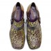 SOCOFY Floral Pattern Buckle Zipper Genuine Leather Pumps