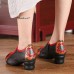 Retro Folkways Genuine Leather Casual Pumps