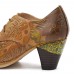 SOCOFY Handmade Embossed Pattern Genuine Leather Pumps