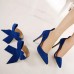 Women Fashion High Heel Suede Artificial Slip On Pointed Toe Thin Heel Pumps Shoes