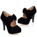 Women Vintage Bow Pumps Shoes High Heeled Sandals