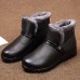 Winter Fur Warm Leather Slip On Snow Boots