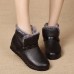 Winter Fur Warm Leather Slip On Snow Boots