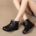 Winter Fur Warm Leather Slip On Snow Boots