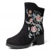 Old Peking Embroidery Pattern Zipper Keep Warm Ankle Boots