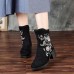 Old Peking Embroidery Pattern Zipper Keep Warm Ankle Boots