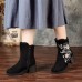 Old Peking Embroidery Pattern Zipper Keep Warm Ankle Boots