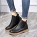 Women Round Toe Slip On Casual Winter Ankle Boots