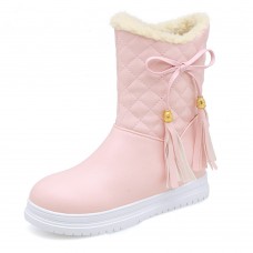 Warm Flat Platform Slip On Causal Soft Ankle Snow Boots