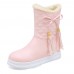 Warm Flat Platform Slip On Causal Soft Ankle Snow Boots