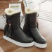 Warm Flat Platform Slip On Causal Soft Ankle Snow Boots