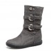 Women Casual Comfortable Double Breasted Mid-calf Boots