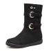 Women Casual Comfortable Double Breasted Mid-calf Boots