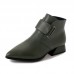 Pure Color Hook Loop Casual Ankle Boots For Women