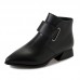 Pure Color Hook Loop Casual Ankle Boots For Women