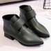 Pure Color Hook Loop Casual Ankle Boots For Women