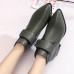 Pure Color Hook Loop Casual Ankle Boots For Women