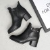 Pure Color Lining Buckle Chunky Heel Ankle Short Boots