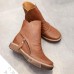 Flats Lace Up Round Toe Shoe Fashion Casual Leather Ankle Boots