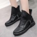 Flats Lace Up Round Toe Shoe Fashion Casual Leather Ankle Boots