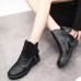 Flats Lace Up Round Toe Shoe Fashion Casual Leather Ankle Boots