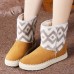 Women Winter Fur Lining Keep Warm Suede Ankle Snow Boots