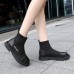 Women Ankle Boots Round Toe Comfortable Casual Knitted Shoes