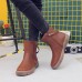 Women Zipper Slip On Casual Outdoor Ankle Short Boots