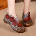 SOCOFY Genuine Leather Floral Handmade Hollow Out Retro Boots