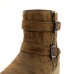 LOSTISY Casual Round Toe Buckle Zipper Mid Calf Boots