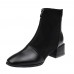 Women Boots Casual Chunky Heel Zipper Ankle Boots