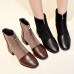 Women Boots Casual Chunky Heel Zipper Ankle Boots