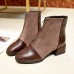 Women Boots Casual Chunky Heel Zipper Ankle Boots