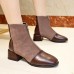 Women Boots Casual Chunky Heel Zipper Ankle Boots