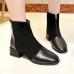 Women Boots Casual Chunky Heel Zipper Ankle Boots